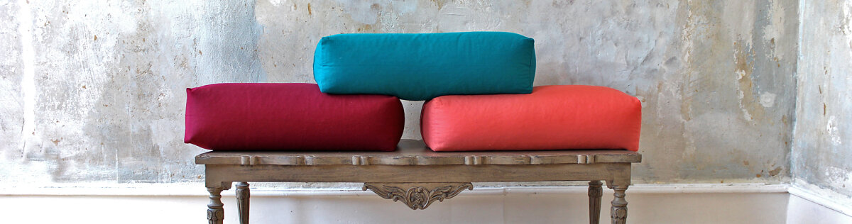  Bolster meditation and yoga pillows in...