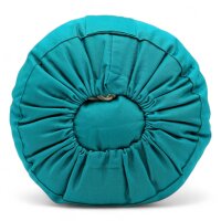 Meditation cushion round petrol Om embroidery