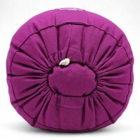 Meditation cushion round purple Om embroidery