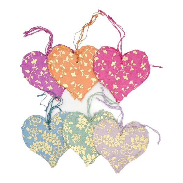 Geschenkanhänger Herz gemischt Set mit 18 Herzen pink/grün