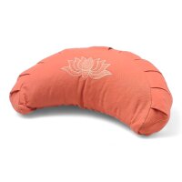 meditation cushion halfmoon flamingo with lotus embroidery