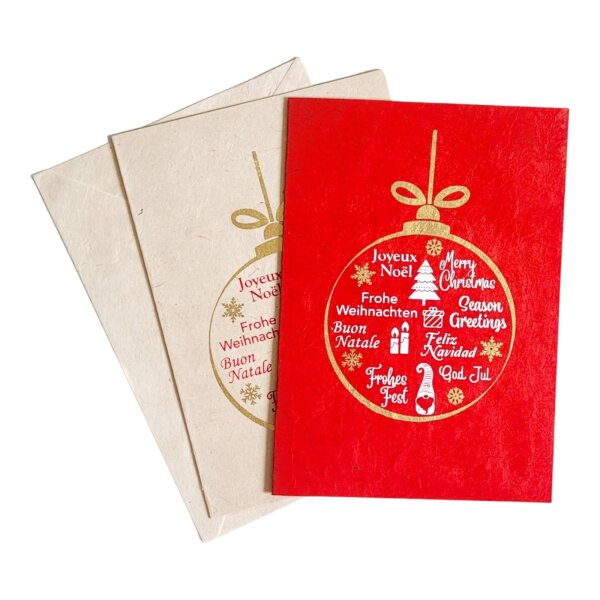 Greeting Cards X-mas Ball with Ribbon