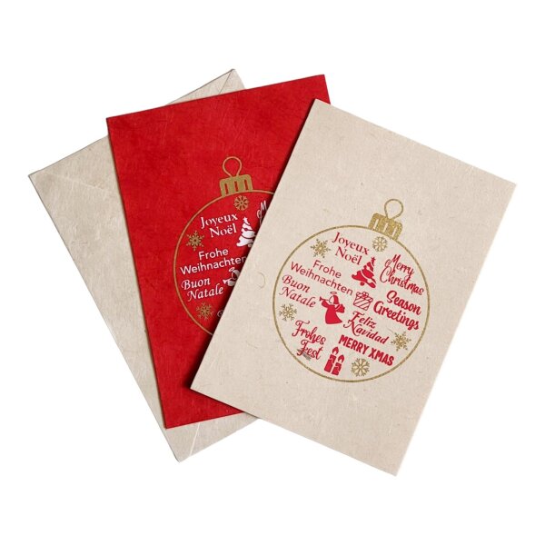 Greeting Card X-mas Ball with Hook