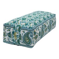 Bolster with flower and paisley print lime/petrol